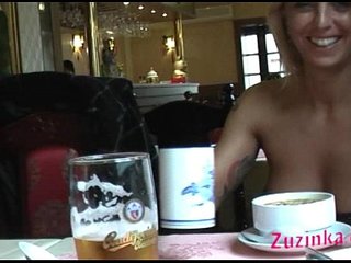 Blonde MILF Shows Off Her Natural Beauty in a Chinese Restaurant
