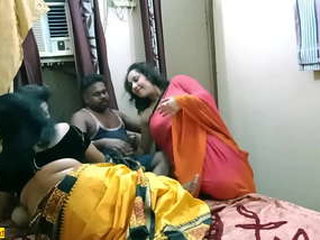Indian Bhabhi and her sister engage in hardcore group sex in this latest video